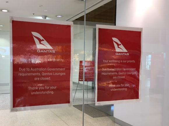 Qantas lounges at Sydney Airport are now closed