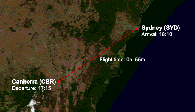 QF1520 route map