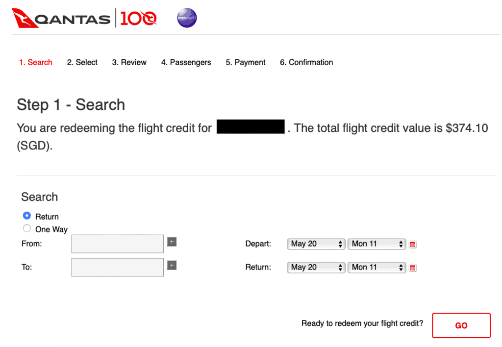Step 1 - search for Qantas flights