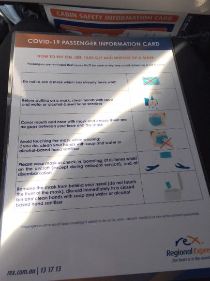 Rex COVID-19 Passenger Information Card