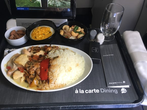 Lufthansa a la carte dining (photo from a different flight)
