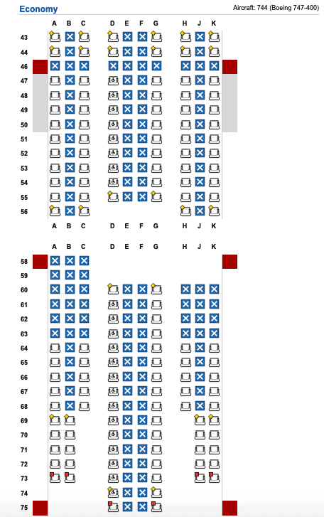 Qantas 747 joy flight seat map