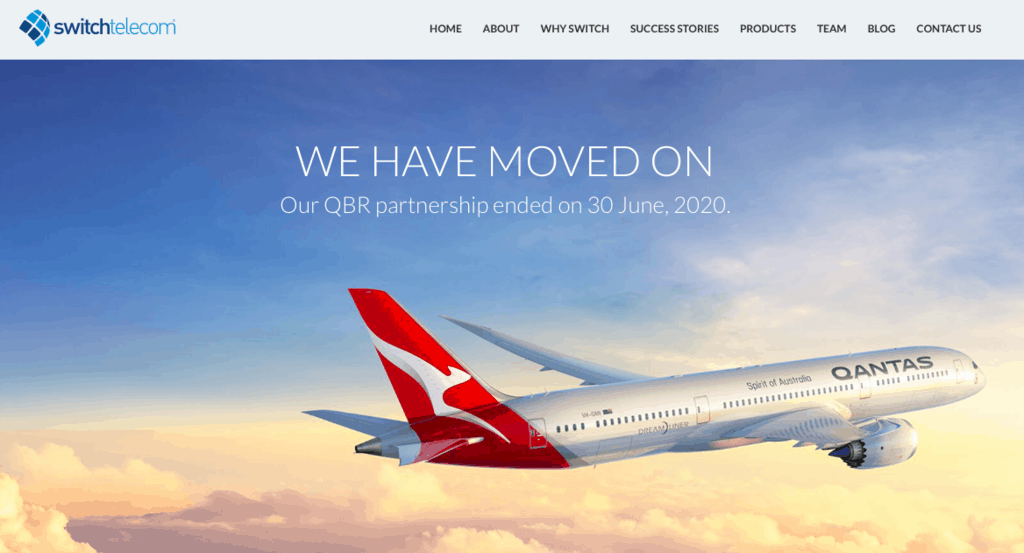Switch Telecom is no longer a Qantas Business Rewards partner