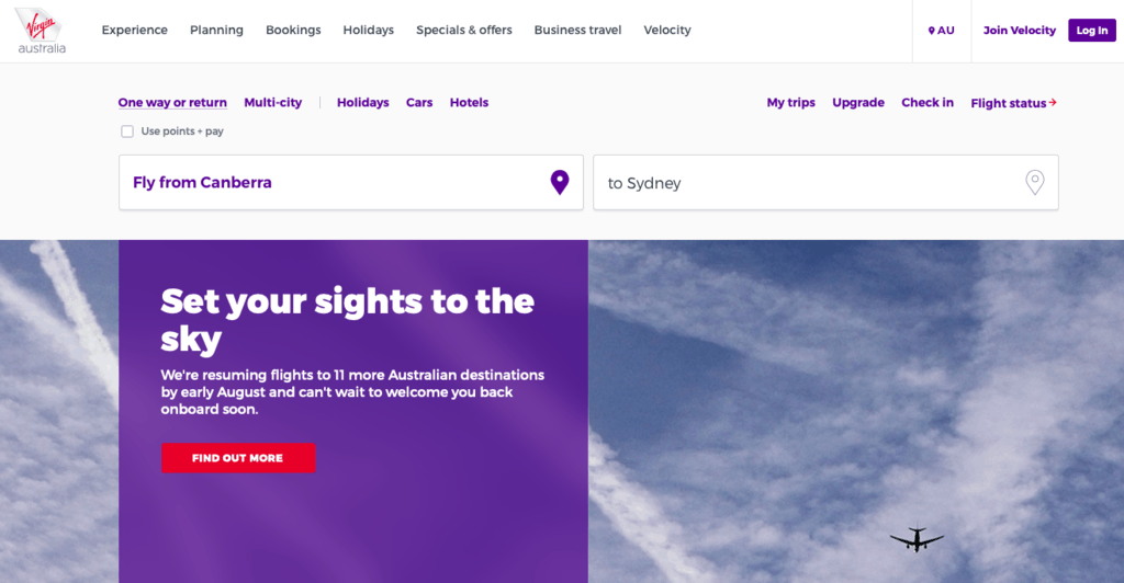 Virgin Australia has rolled out a fresh new website
