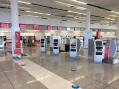 Empty Canberra Airport no staff check-in machines
