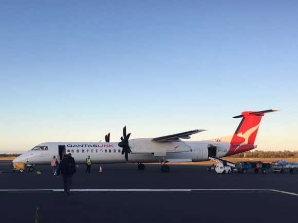 A QantasLink Q400 at Coffs Harbour Airport. Photo: Matt Graham.
