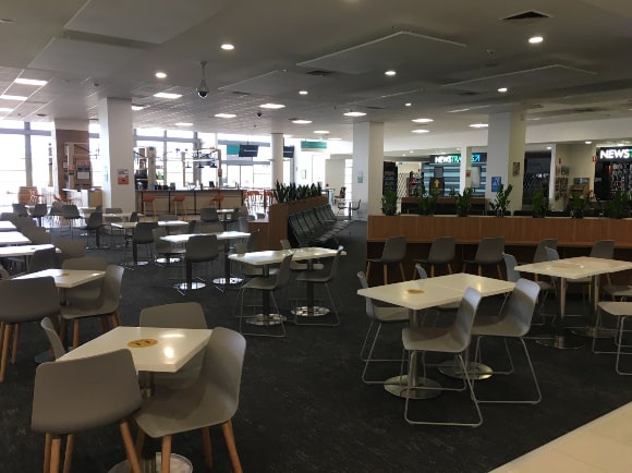 Newcastle Airport departures area in November 2020