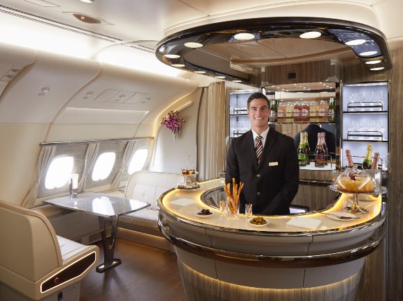 Emirates A380 onboard bar