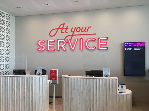 Service desk in Virgin Australia Adelaide lounge