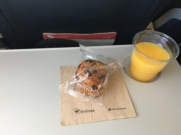 Banana & choc chip muffin served in Virgin Australia Economy class in February 2021