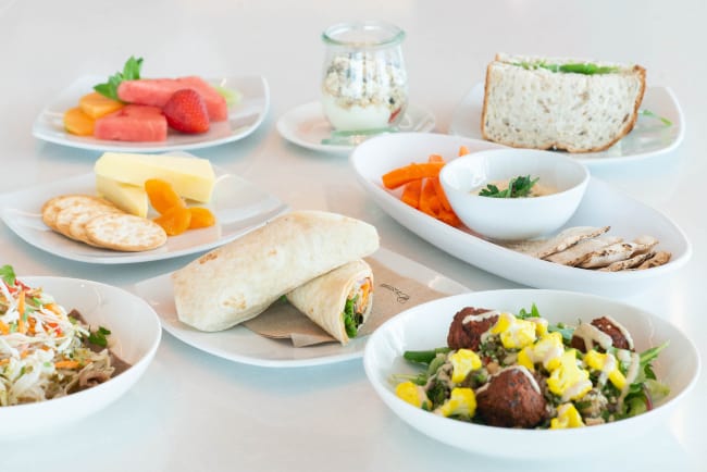 A selection of items on Virgin's fresh new lounge menu