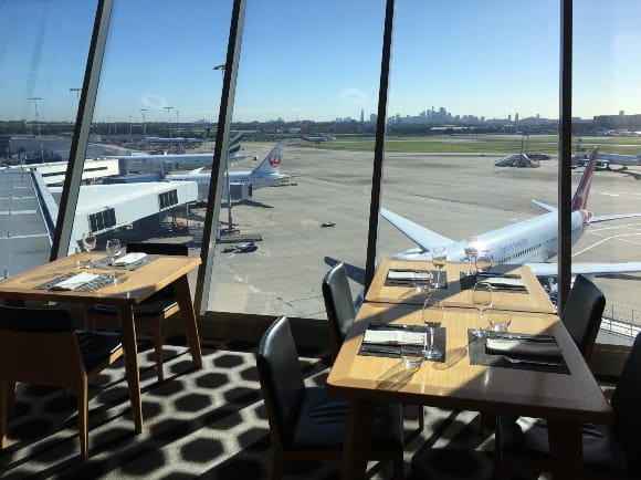 Qantas First Lounge restaurant