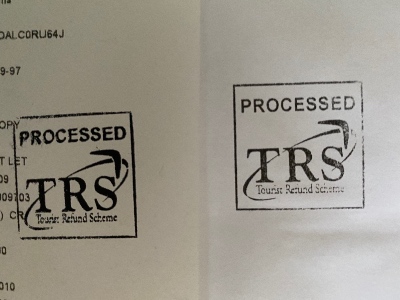 TRS receipt stamps