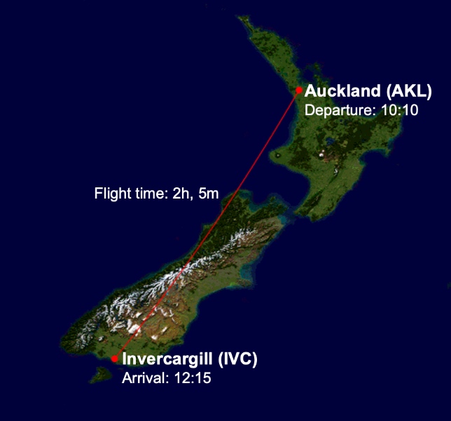 NZ697 route map