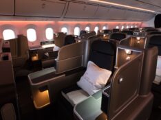 Qantas 787 Business Class cabin