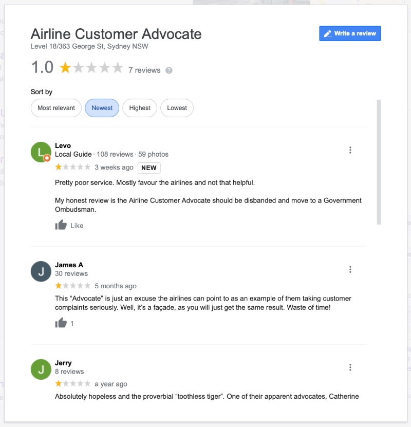 Google Reviews for ACA