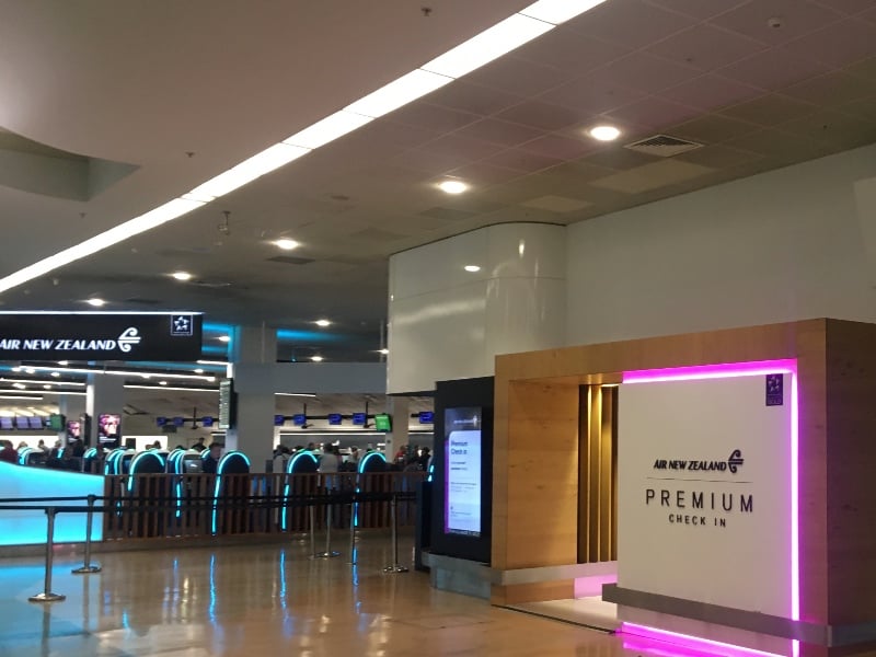 Air New Zealand premium check-in Auckland Airport