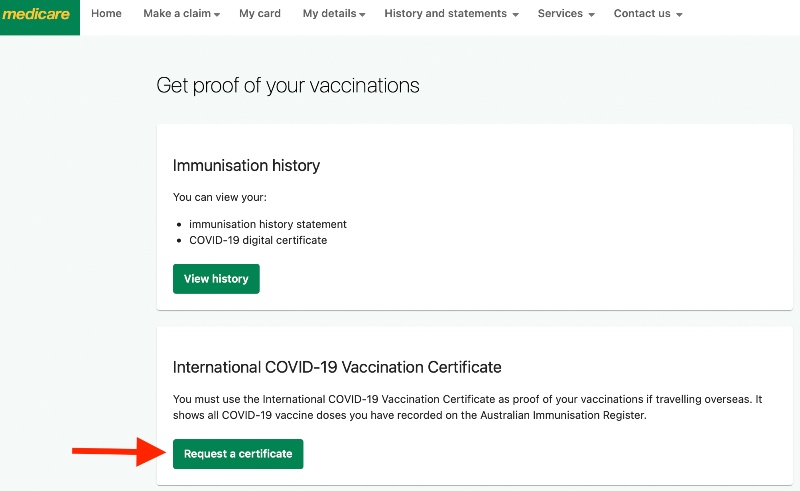 Request proof of COVID-19 vaccination on Medicare
