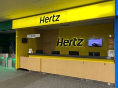 Hertz car hire counter