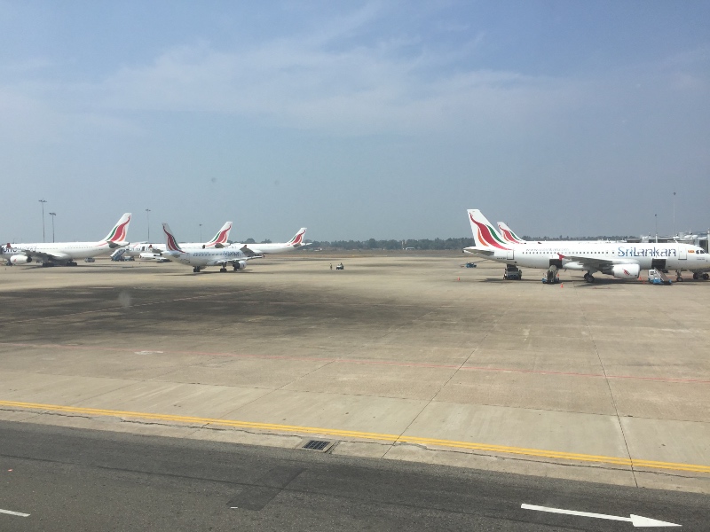 SriLankan Airlines planes at Colombo Airport
