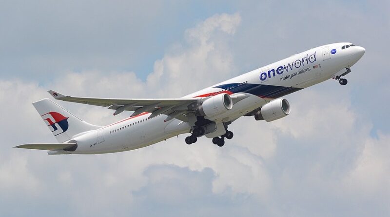 Malaysia Airlines A330 takes off from Narita Airport