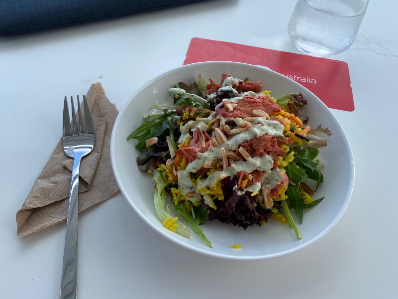 Fresh salad in the Virgin Australia Lounge
