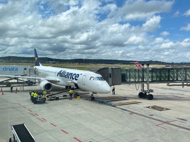 Alliance Airlines E190 at Canberra Airport