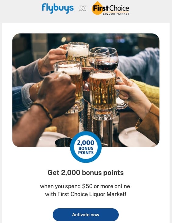 Flybuys promo email