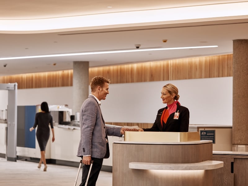 Qantas premium lounge entry, Brisbane Airport