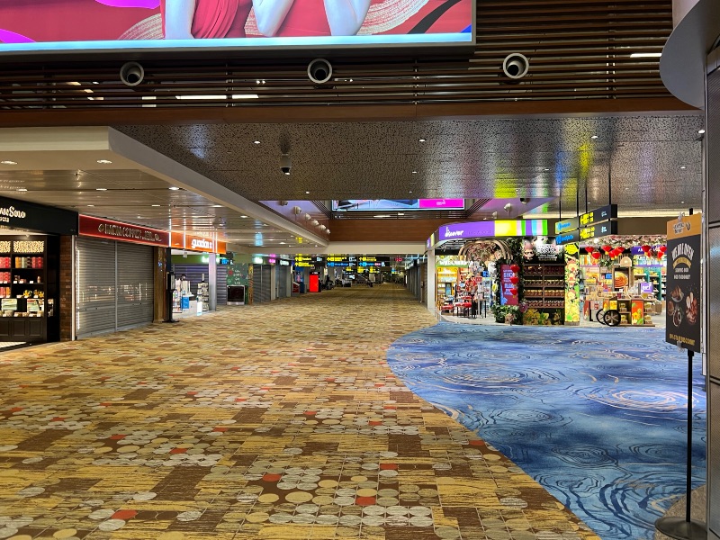 Singapore's Changi Airport was a lot quieter than usual