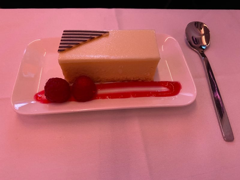 Swiss Business Class dessert