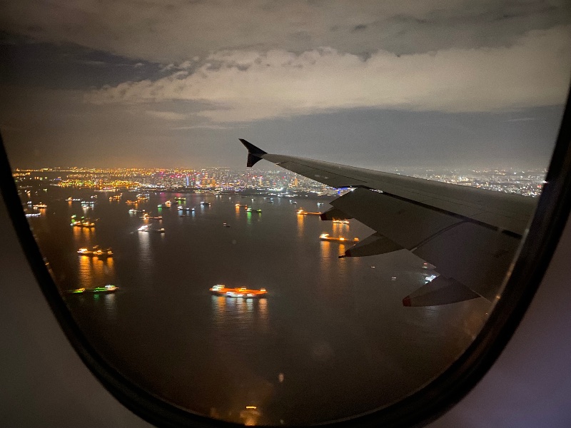 The view approaching Singapore