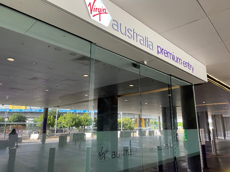 The Virgin Australia premium entry in Brisbane is still closed