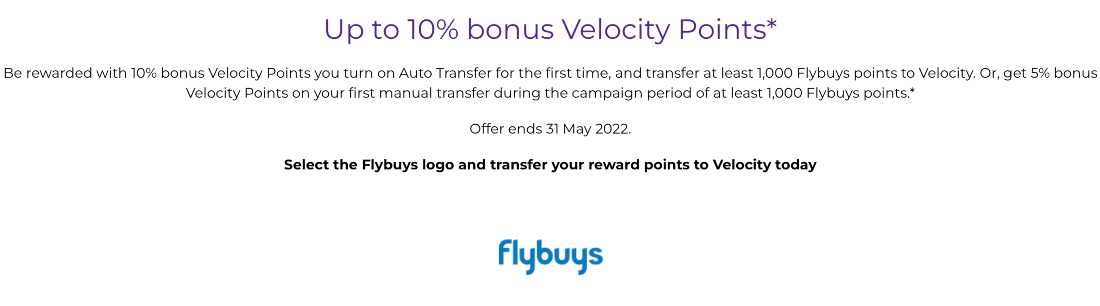 flybuys transfer bonus May 2022