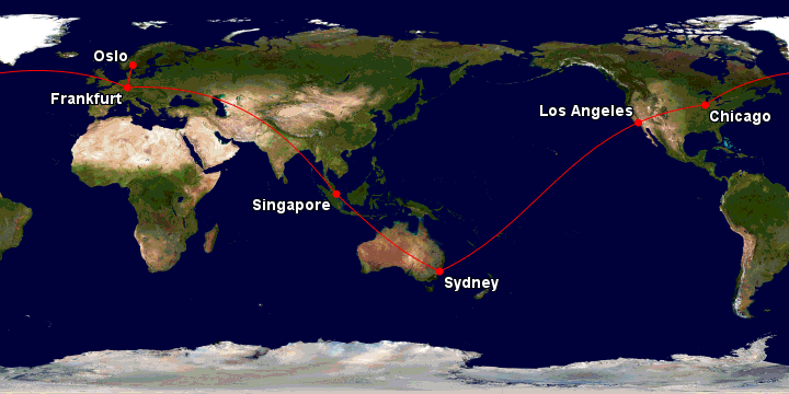 Example of a Lufthansa RTW itinerary