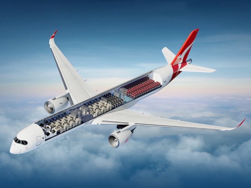 An artist's impression of the new Qantas A350-1000 fitout