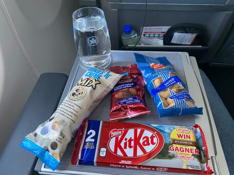 Air Canada Business Class snacks