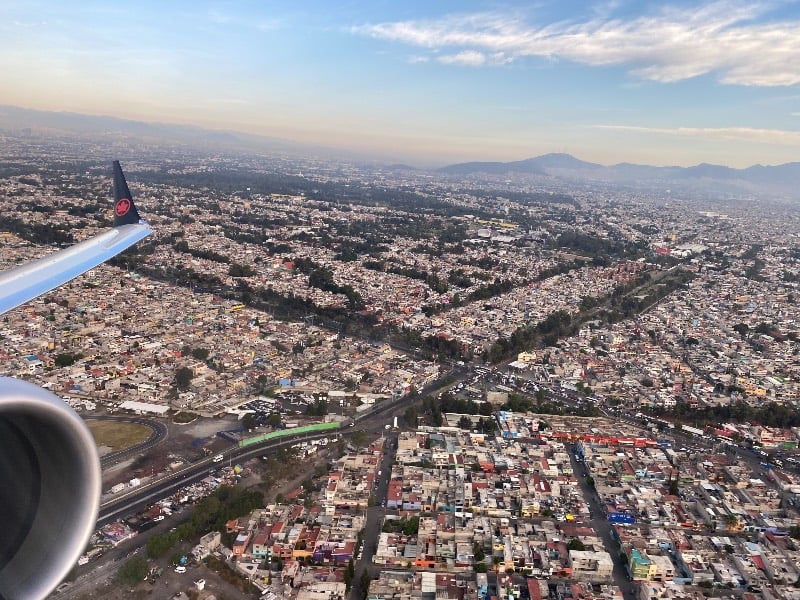 The view taking off from Mexico City
