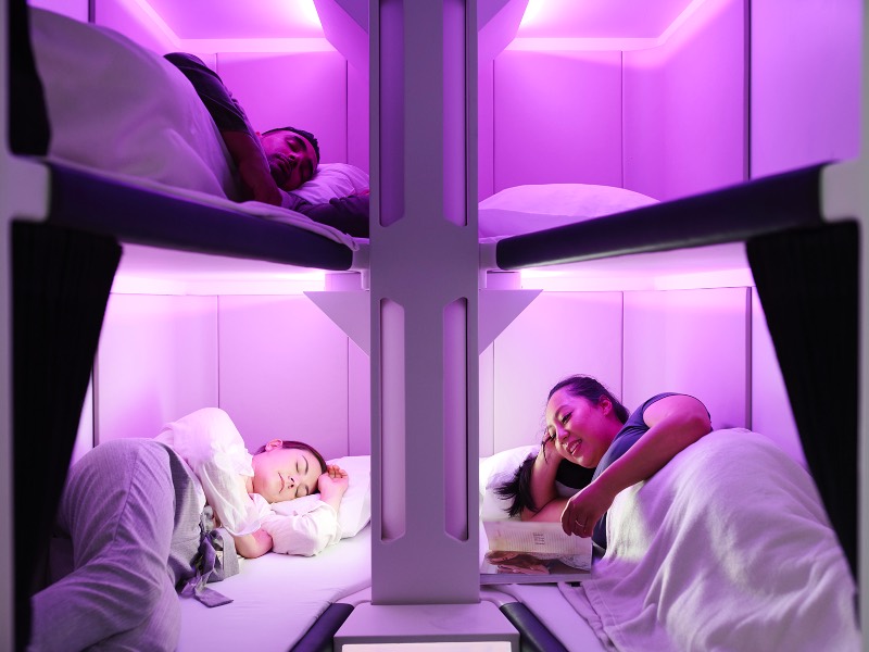 Air New Zealand Skynest with passengers