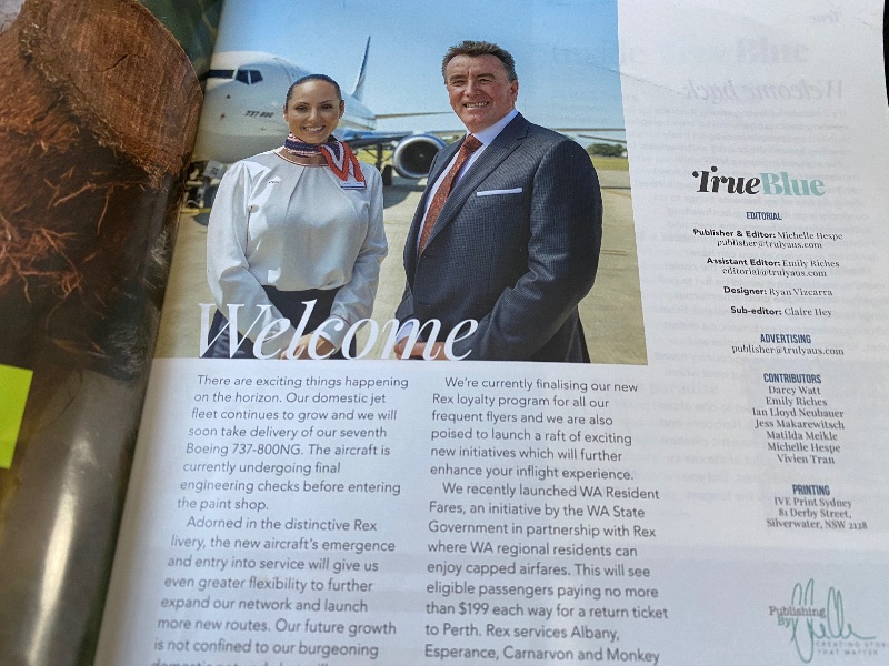 The Chief Operating Officer's welcome message in the June/July 2022 Rex magazine
