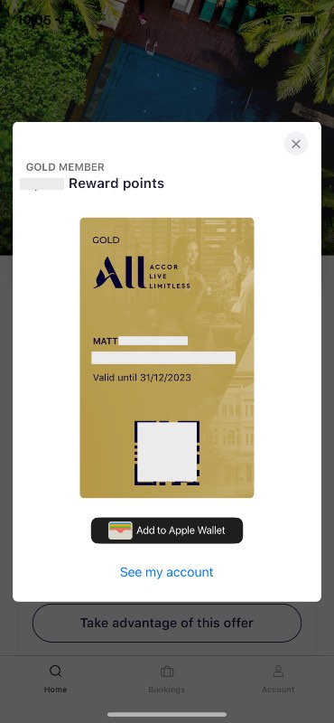 Accor digital membership card