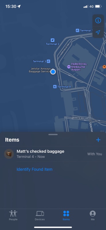 You can track the location of your AirTags in real time using the "Find My" App