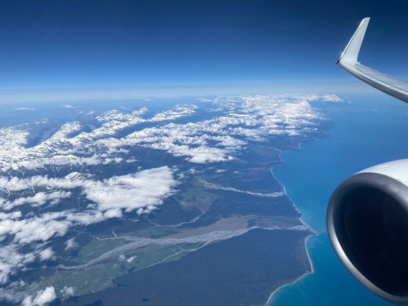 The view approaching the south island of New Zealand.