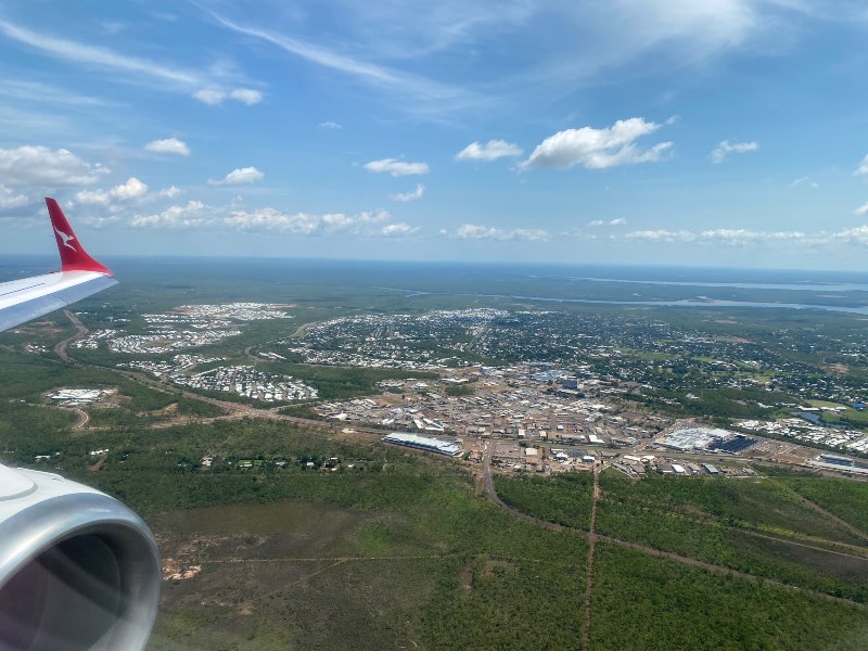 View of Palmerston on approach into Darwin Airport